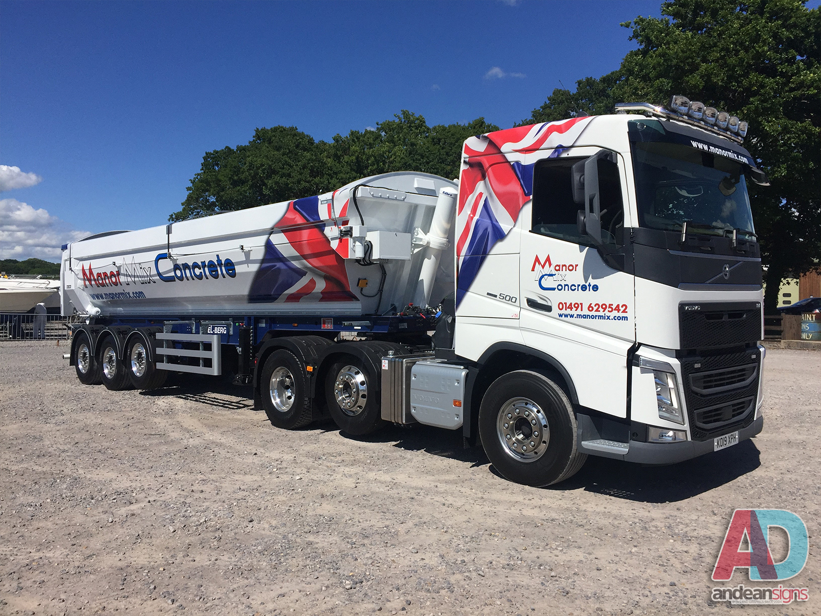 Manor mix concrete digitally printed wrap with vinyl cut graphics