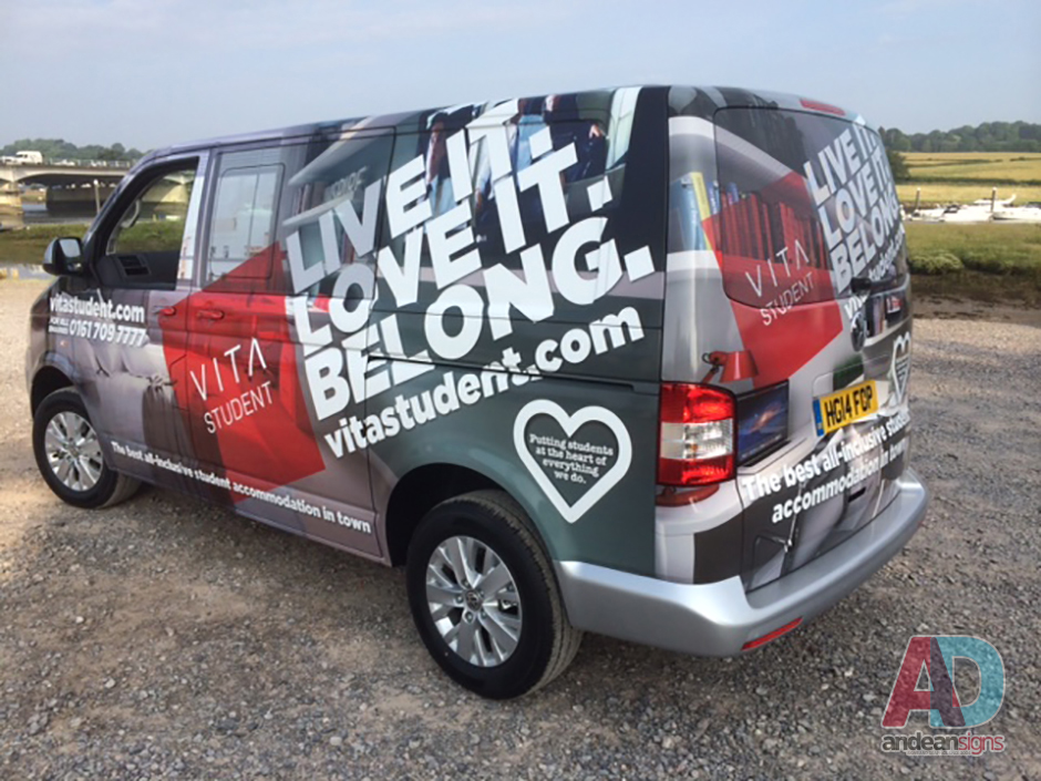 VW T5 complete vehicle wrap with clearvision applied to windows