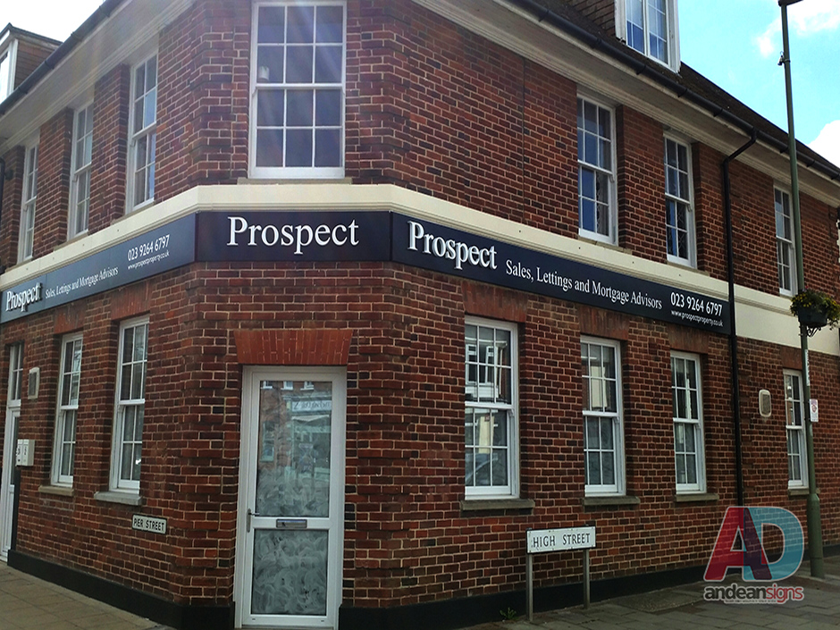 Prospect - Bespoke Fabricated Sign Trays with Raised Stainless Steel letters