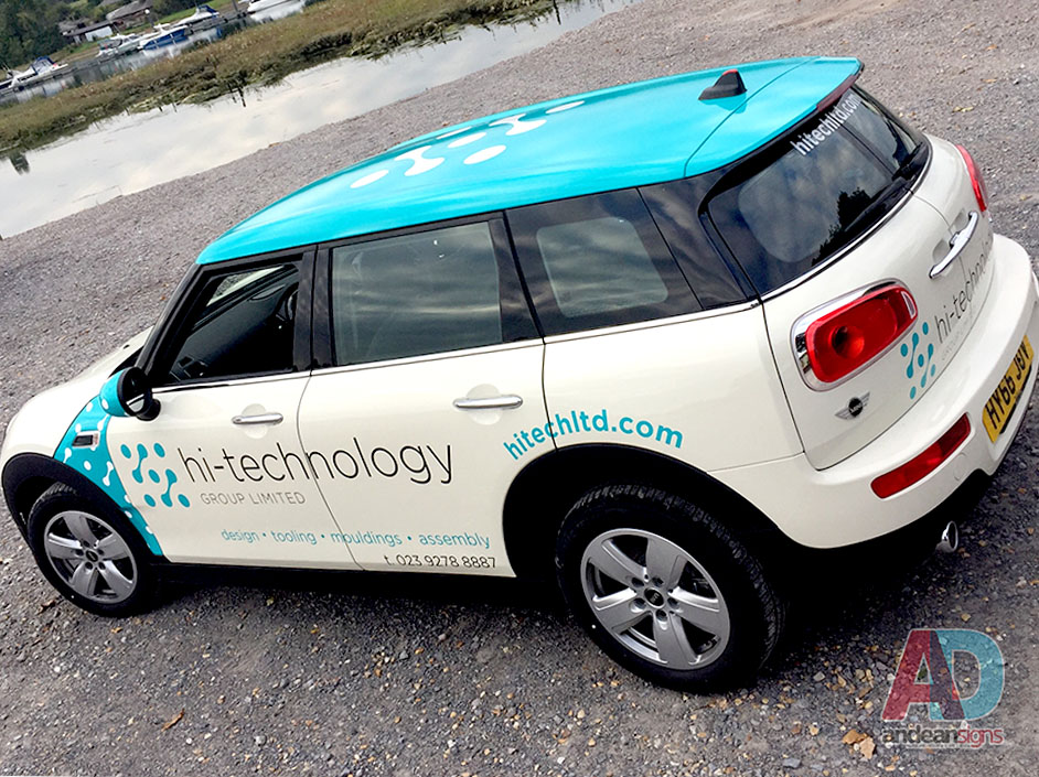 Hi-technology - Mini Clubman, roof wrap and cut vinyl vehicle graphics